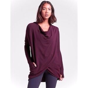 NWOT Athleta Purana Wrap Sweatshirt in Spiced Cabernet